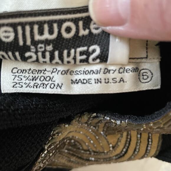 Don Sayres for Wellmore Dress Small Black Sequin Santana Knit USA Vintage 80s - Picture 8 of 10